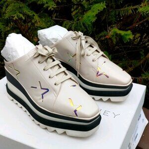 Stella McCartney Star Platform Wedge Mules - EUC